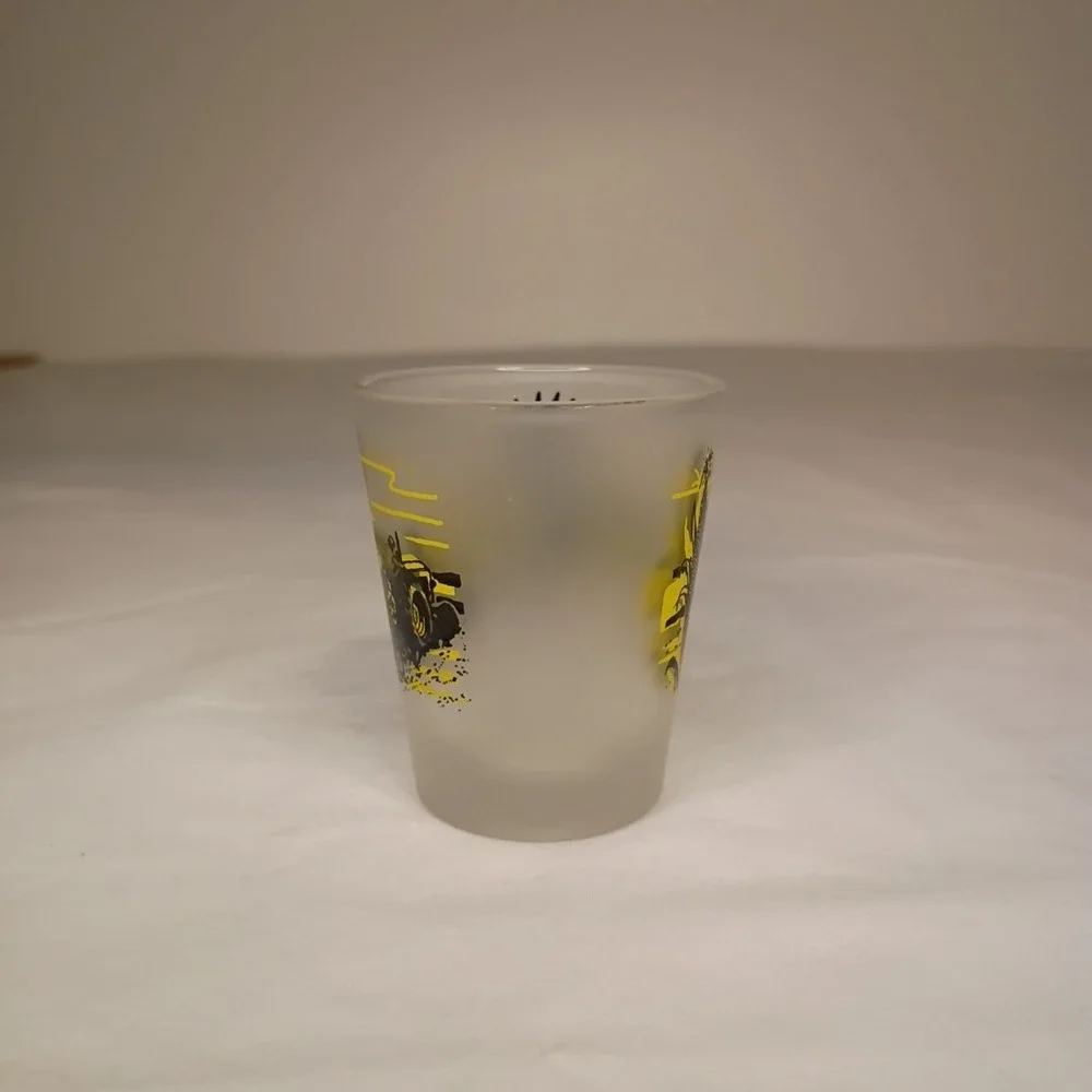 Iowa Frosted‎ Shot Glass Made in Taiwan Souvenir Corn Tractor Farm